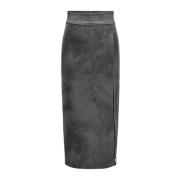 Grijze Synthetisch Leren Rok Damescollectie Only , Gray , Dames