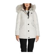 Witte Polyester Blend Dames Herfst/Winter Jas Blauer , White , Dames