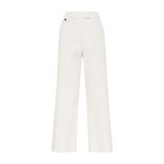 Crème Linnen Broek Elegante Stijl Brunello Cucinelli , White , Dames