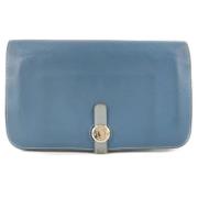 Pre-owned Leather wallets Hermès Vintage , Blue , Dames