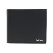 Zwarte leren portemonnee PS By Paul Smith , Black , Heren