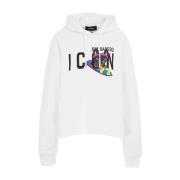 Logo Print Hoodie Dsquared2 , White , Dames