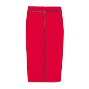 Rode Rok Aw24 Damesmode Elisabetta Franchi , Red , Dames