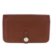 Pre-owned Leather wallets Hermès Vintage , Brown , Dames