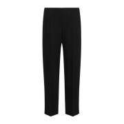 Regular Fit Wollen Broek met Rits Giorgio Armani , Black , Dames