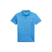 Aangepaste Slim Fit Korte Mouw Polo Polo Ralph Lauren , Blue , Heren