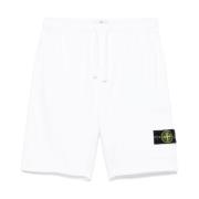 Witte Bermuda Shorts voor Mannen Stone Island , White , Heren