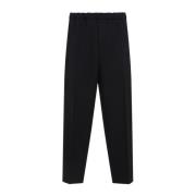 Zwarte Tech Stof Elastische Taille Broek Jil Sander , Black , Heren