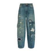 Wijde Pijp Jeans Blauw Aw24 Ganni , Blue , Dames