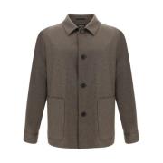 Klassieke Wol Chore Jas Knoopsluiting Ermenegildo Zegna , Brown , Here...