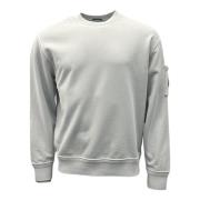 Blauwe Diagonale Sweatshirt met Rundhals C.p. Company , White , Heren