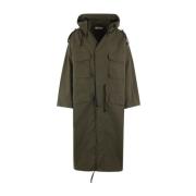 Groene Oversize Parka met Afneembare Capuchon Namacheko , Green , Here...