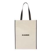 Minimalistische Canvas Shopper Tas Jil Sander , Beige , Heren