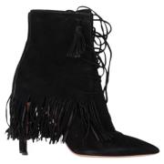 Pre-owned Suede boots Aquazzura Pre-owned , Black , Dames