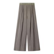 Taupe Gestreepte Wijde Broek Mes Demoiselles , Gray , Dames