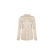 Zijden limonade shirt met slim fit Elisabetta Franchi , Beige , Dames