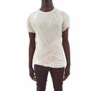 Dubbel T-shirt Korte Mouw Natuurlijk Ecru Rick Owens , Beige , Heren