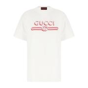 Casual Katoenen T-Shirt voor Mannen Gucci , White , Dames