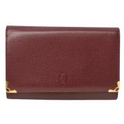 Pre-owned Leather wallets Cartier Vintage , Red , Dames