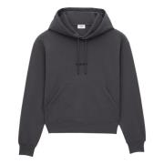 Grijze Katoenen Hoodie met Kangoeroezak Saint Laurent , Gray , Heren