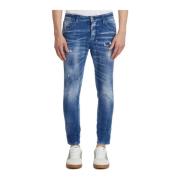 Denim Skater Broek Dsquared2 , Blue , Heren