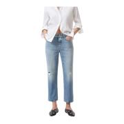 Regeneratieve Katoenen Straight Leg Jeans Closed , Blue , Dames