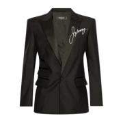 Blazer met print Dsquared2 , Black , Heren