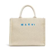 Beige Raphia Schoudertas met Afneembare Band Marni , Beige , Heren