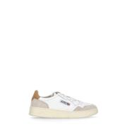 Witte Leren Sneakers met Suède Inzetstukken Autry , White , Heren