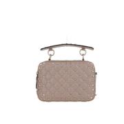 Gewatteerde schoudertas met studs Valentino Garavani , Beige , Dames