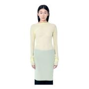 Gedrapeerd Crewneck Lange Mouw Top Dries Van Noten , Yellow , Dames