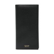 Zwarte Leren Portemonnee Stijlvolle Herenaccessoire Tom Ford , Black ,...