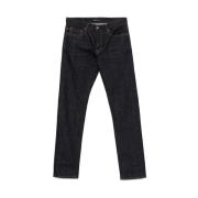 Indigo Blauwe Klassieke Knoopsluiting Jeans Tom Ford , Blue , Heren