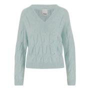 V-hals Sweater Allude , Green , Dames