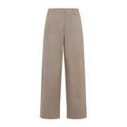 Elastische katoenen broek in tabak Max Mara , Beige , Dames