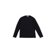 Navy Blue Katoenen T-shirt met Lange Mouwen Jil Sander , Black , Heren