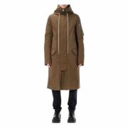 Gewatteerde Trenchcoat met Capuchon Rick Owens , Brown , Heren