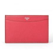 Pre-owned Leather wallets Cartier Vintage , Red , Dames