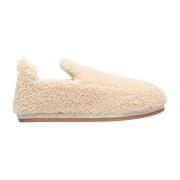 Shearling Flats met Achterlogo Patch Moncler , Beige , Dames