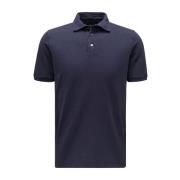 Korte Mouw Navy Blauwe Polo Shirt Fedeli , Blue , Heren