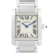 Pre-owned Glass watches Cartier Vintage , Beige , Dames