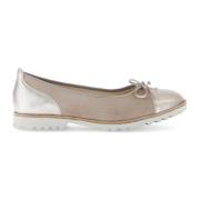 Beige metallic leren ballerina's van suède Gabor , Beige , Dames