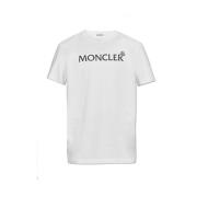 T-shirt met logo Moncler , White , Heren