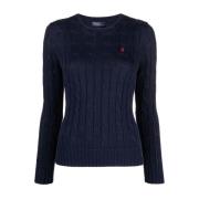 Lange Mouw Gebreide Trui Pullover Polo Ralph Lauren , Blue , Dames