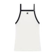 Jersey Top met Gesp Detail Courrèges , White , Dames