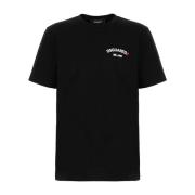 Casual Katoenen T-Shirt voor Mannen Dsquared2 , Black , Heren