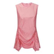 Taffeta Crew Neck Zip Top Cecilie Bahnsen , Pink , Dames