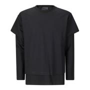 Gelaagde Crewneck Sweater Heliot Emil , Black , Heren