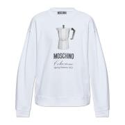 Gedrukte sweatshirt Moschino , White , Heren