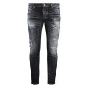 Versleten Skinny Jeans met Verfspetters Dsquared2 , Black , Heren